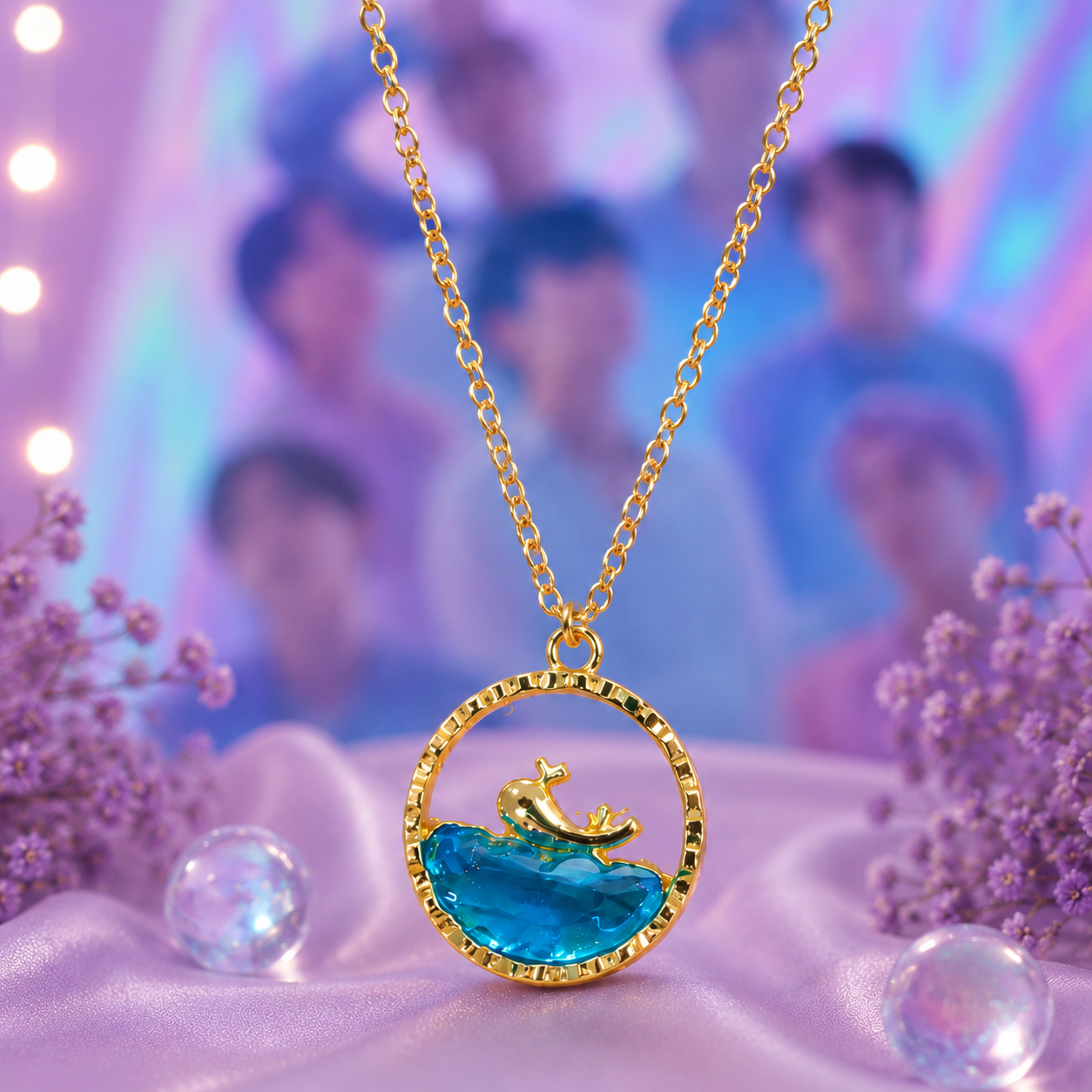Ocean Wave Pendant Necklace for Women for BTS ARMY Fans | BTS Band
