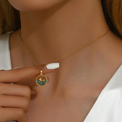 Ocean Wave Pendant Necklace for Women