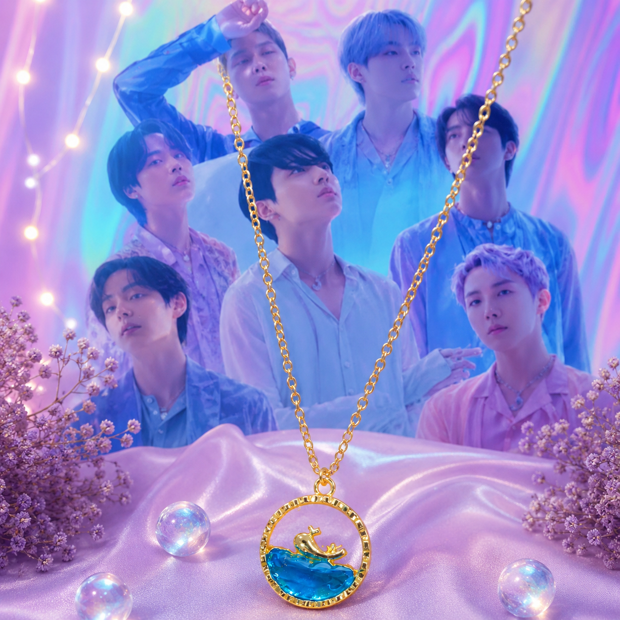 Ocean Wave Pendant Necklace for Women for BTS ARMY Fans | BTS Band