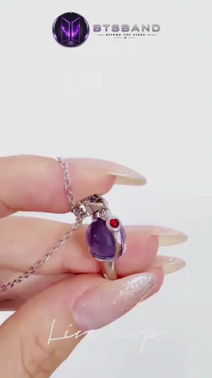 BTS Purple Pandora Charm Necklace for ARMY Fans