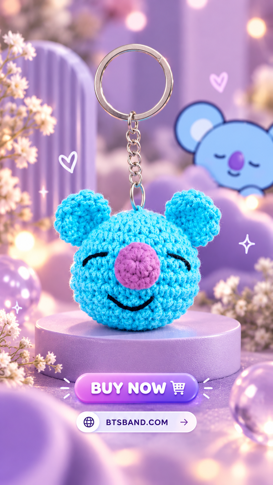 Handmade BT21 Koya Keychain Gift for K-pop ARMY Fans India