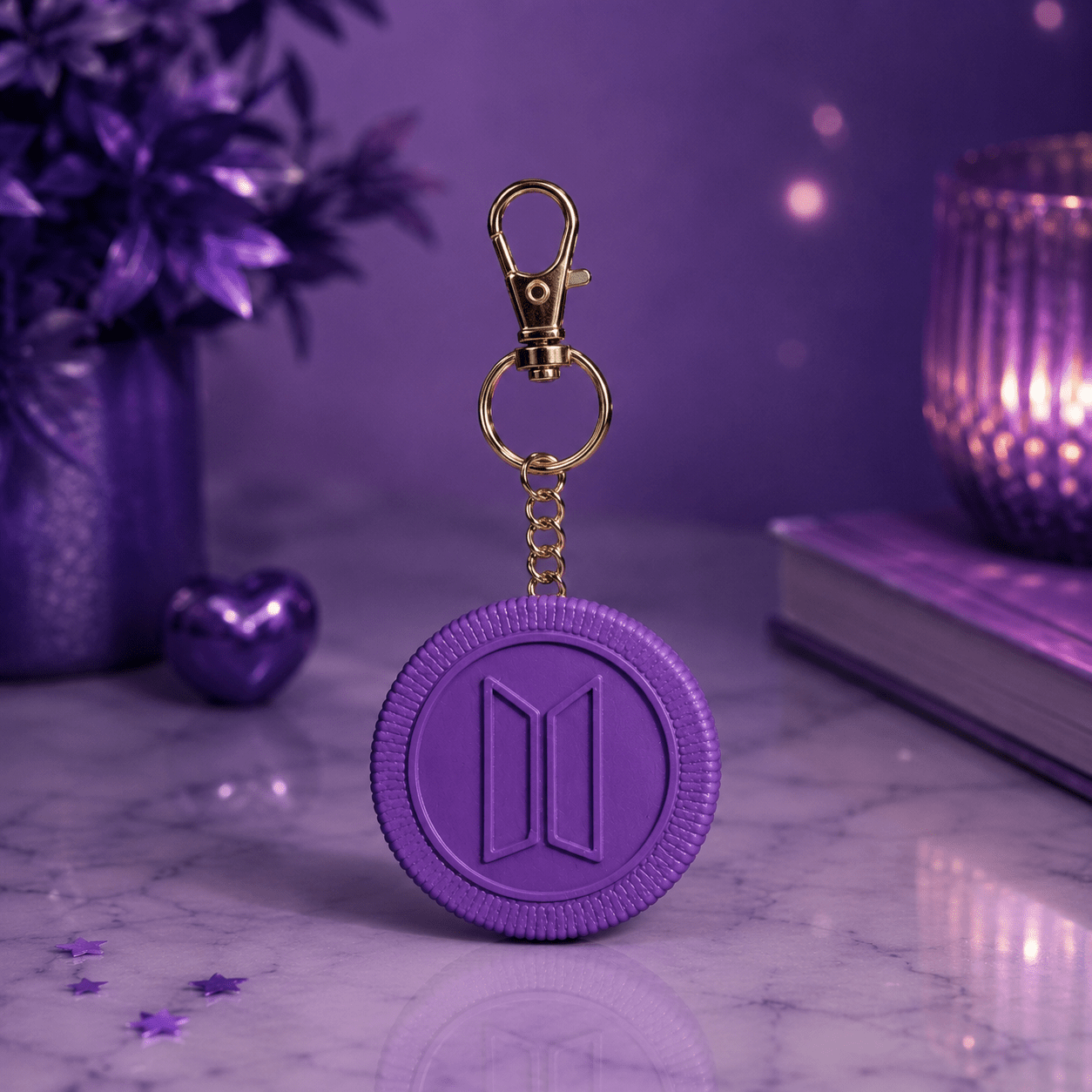 Purple Oreo Biscuit Keychain