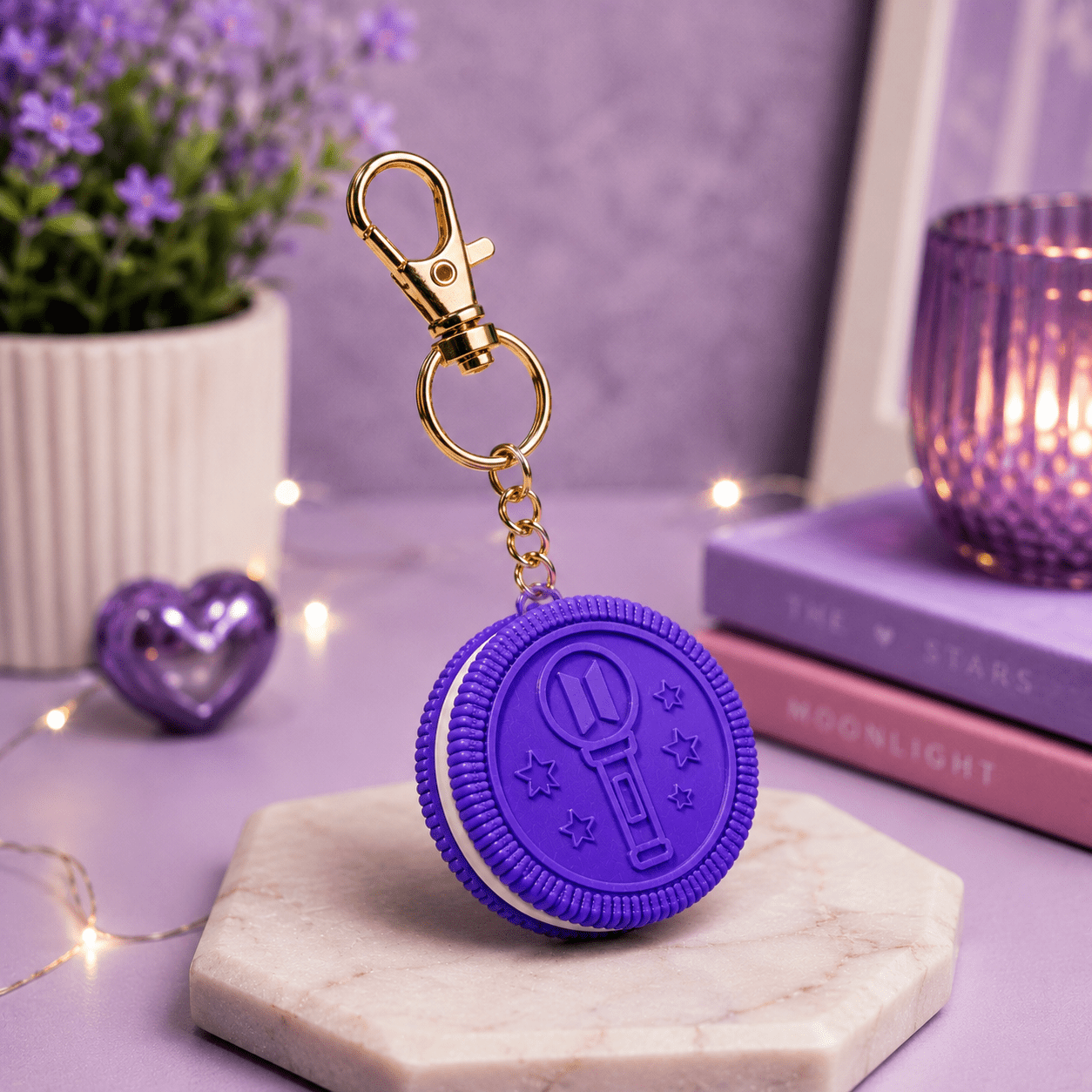 Purple Oreo Biscuit Keychain for every day - BtsBand