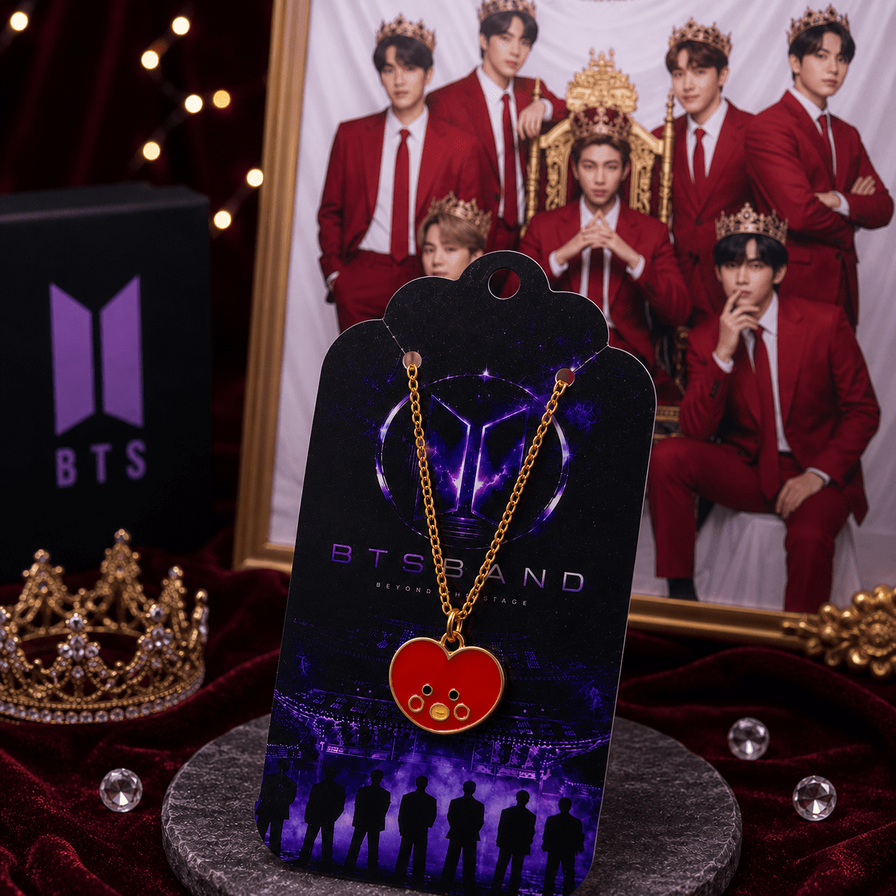 Red Heart Pendant Necklace for Girls for BTS ARMY Fans | BTS Band