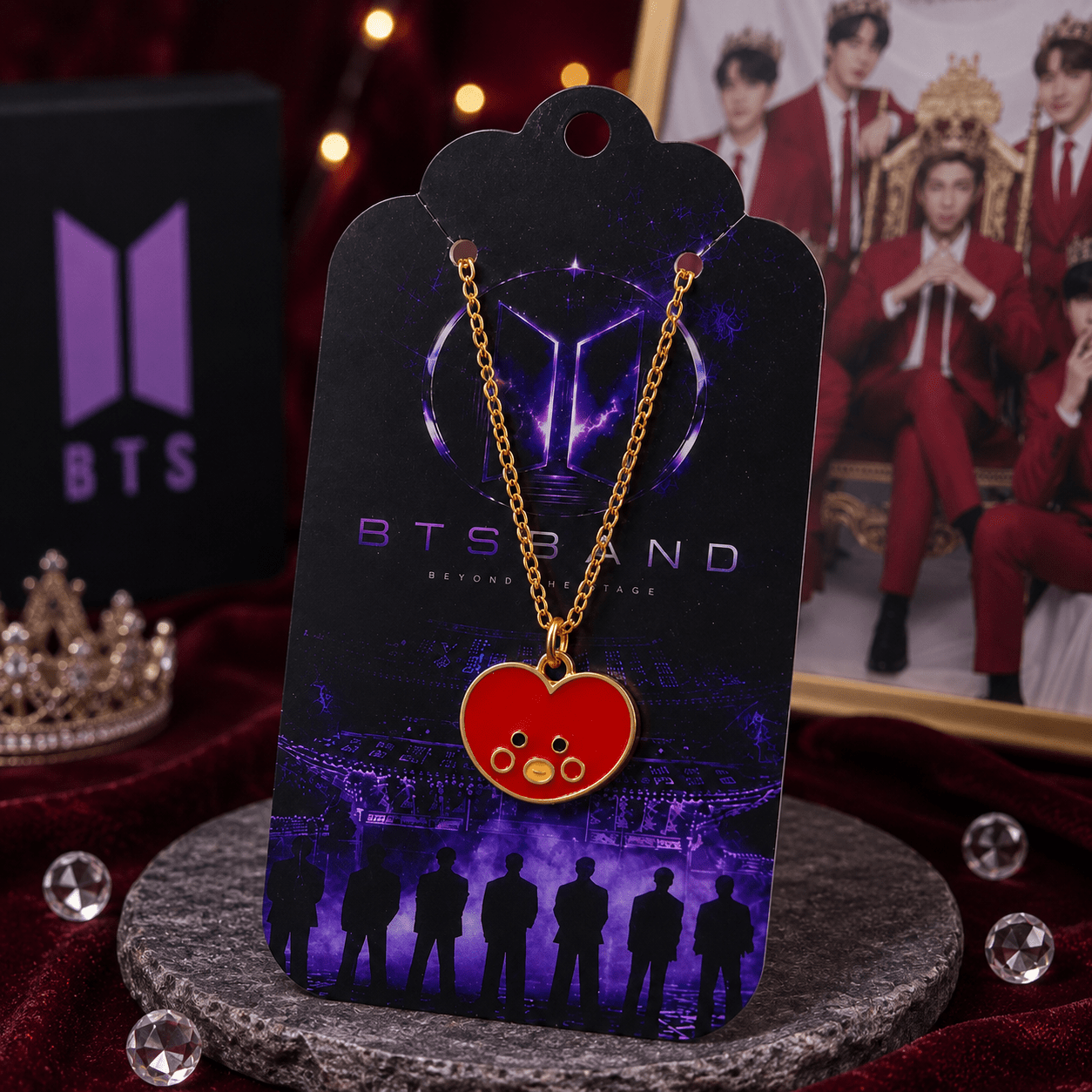 Red Heart Pendant Necklace for Girls for BTS ARMY Fans | BTS Band