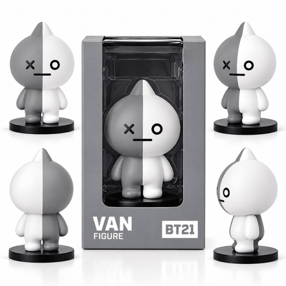 Van Figurine | BT21 Robot Character Collectible for Desk and Room Decor